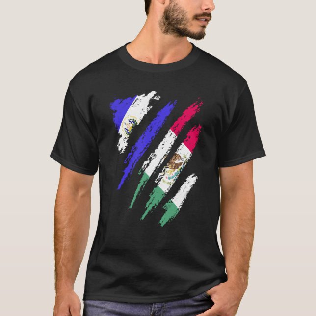 T-shirt El Salvador Flag Mexico Grown Patriot Country Stri (Devant)