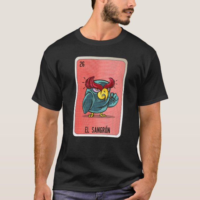 T-shirt El Sangron Mexicaine Lotterie Cartes de Bingo (Devant)