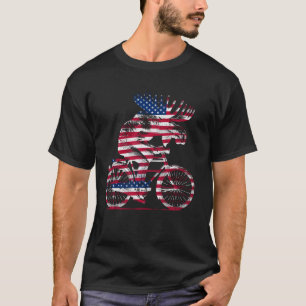 T-shirt Élan avec drapeau américain à vélo cyclisme en ple