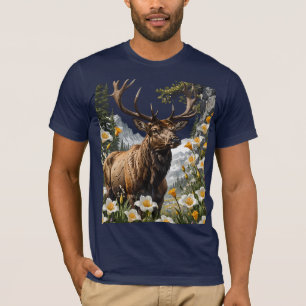 T-shirt Élan de l'Utah Entouré de Fleurs de Lis Sego