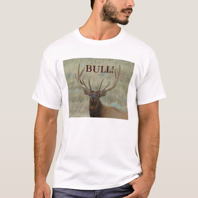 T-shirt Élans d'E10 Taureau dans le tir de tête de velours (Devant)