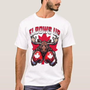T-shirt Elbows Up Canada Boxe Orignal Maple Leaf Canadien 