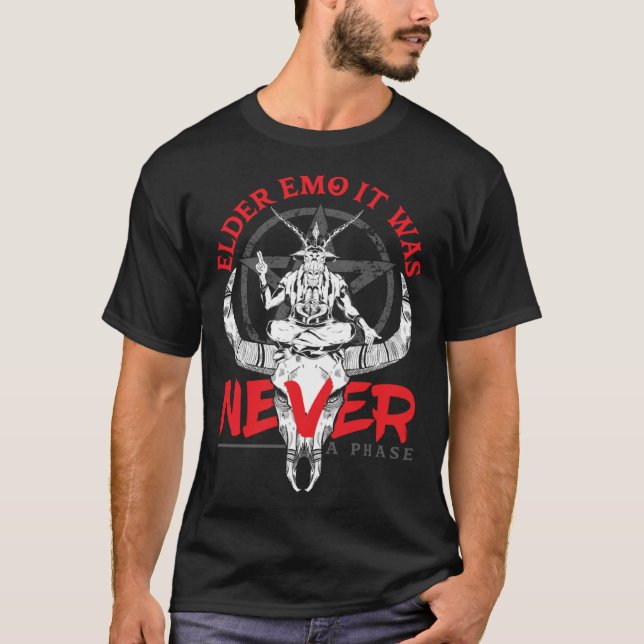 T-shirt Elder Emo It Was Never A Phase Gothic Skeleton  3 (Devant)