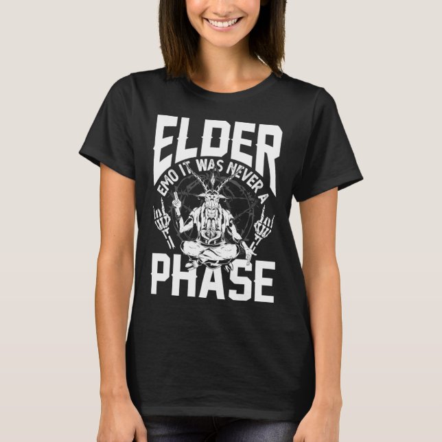 T-shirt Elder Emo It Was Never A Phase Gothic Skeleton  4 (Devant)
