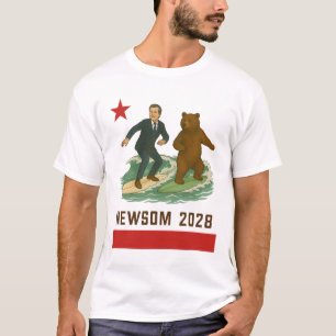 T-shirt Élection Gavin Newsom 2028 Drapeau Californie Surf