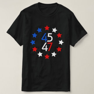 T-shirt Élection présidentielle américaine 45 47 Drapeau a