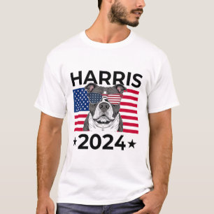 T-shirt Election Vote Kamala Harris 2024 Pitbull Dog Usa F