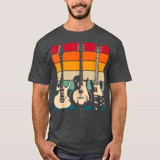 T-shirt Electric Guitar Player Guitarist Rock Musician Ret