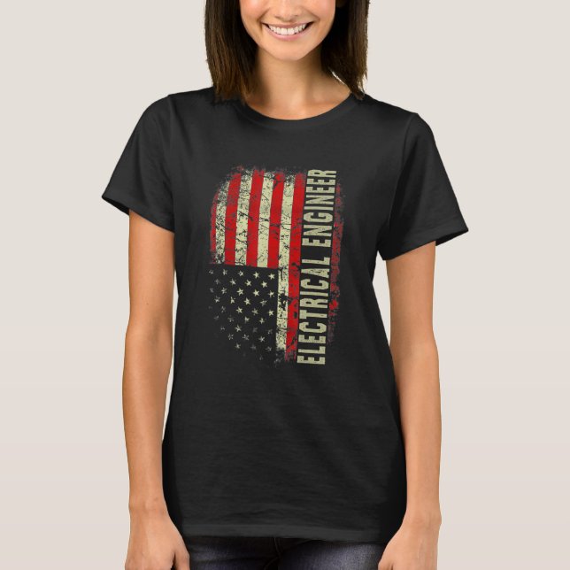 T-shirt Electrical Engineer 4th July US Flag Patriotic Eng (Devant)