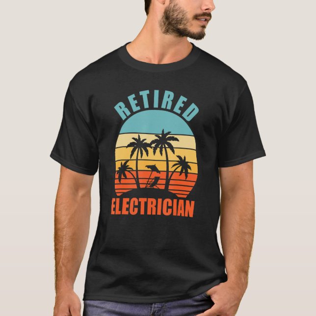 T-shirt Électricien à la retraite, électricien, Joyeux ret (Devant)