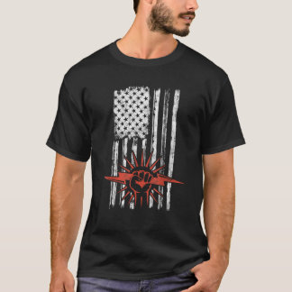 T-shirt Electricien American Flag Electrique Cadeau Usa Pa
