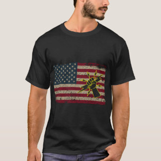 T-shirt Électricien Amérique Drapeau Électricité patriotiq