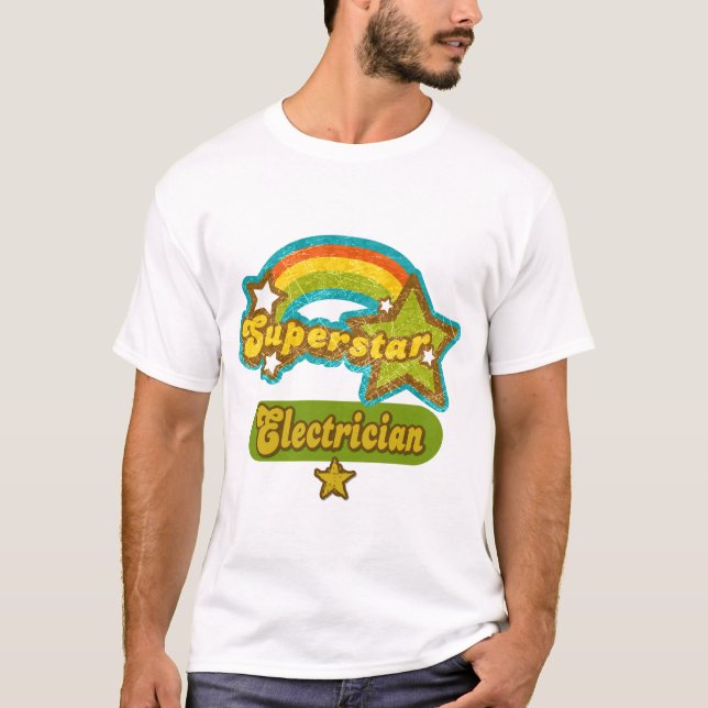 T-shirt Électricien de superstar (Devant)