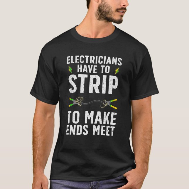 T-shirt Électricien Drôle Pour Hommes Électriciennes Élect (Devant)