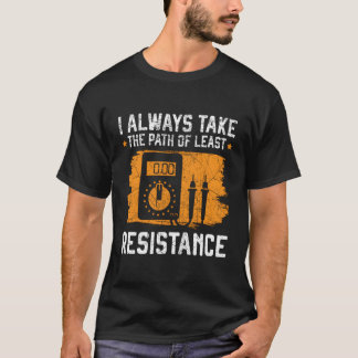 T-shirt Électricien Ingénieur électrique Ligne de travail 