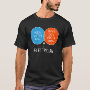 T-shirt Electricien Je ne sais pas ce que je fais deux col
