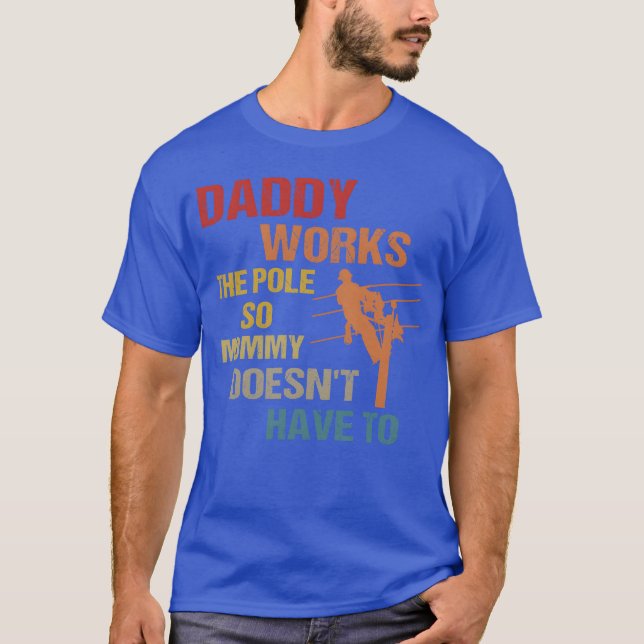 T-shirt Électricien Papa Père amis Fête (Devant)