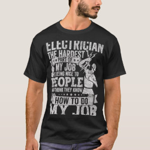 T-shirt Electricien Papa Vêtements Lin électrique pour hom