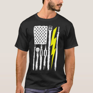T-shirt Electricien US Drapeau Outils pour Electriciens 1