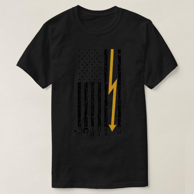 T-shirt Electriciens Drapeau Funny Electric Graphisme (Design devant)