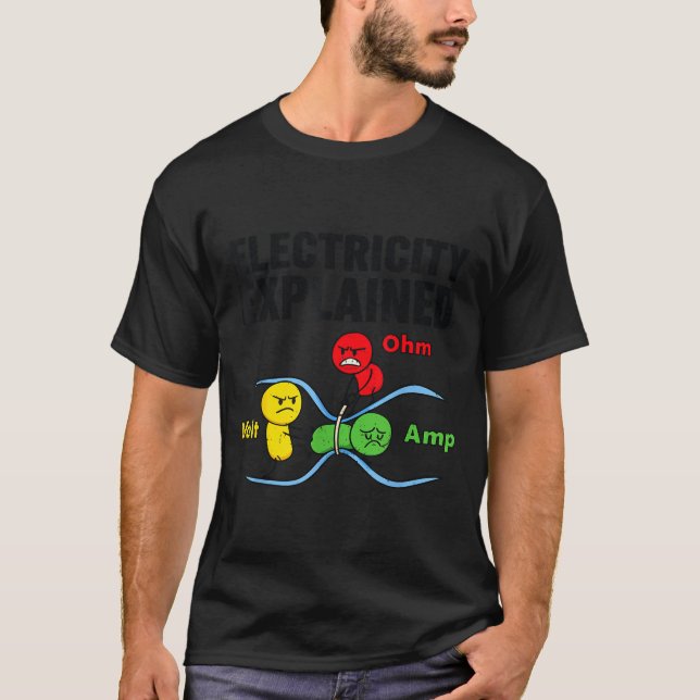 T-shirt Electricity Explained Funny Geeky Physics Humor Sc (Devant)