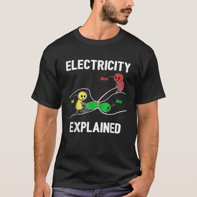 T-shirt Electricity Explained Ohm Volt Ampere  Electrician (Devant)