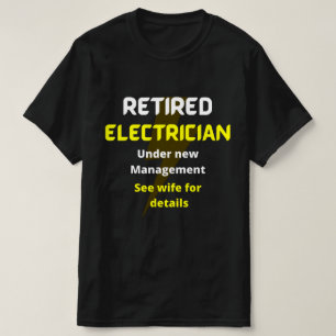 T-shirt Électronicien retraité jaune Funny cadeau de retra