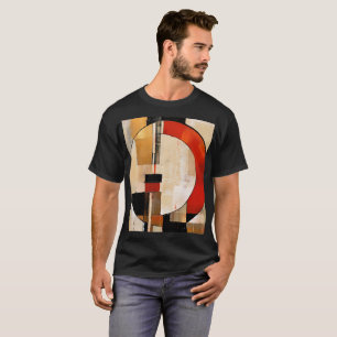 T-shirt Elégance céleste : Exploration Abstraite en beige