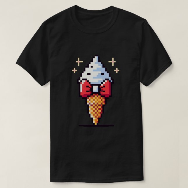 T-shirt Élégance de crème glacée 8 bits : Dapper Dessert D (Design devant)