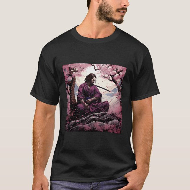 T-shirt Élégance De La Couture De Fleur De Cerise De Lame (Devant)