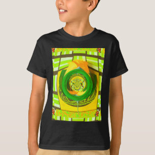 T-shirt Elégance d'or : Beau art rose jaune africain