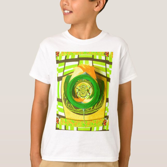 T-shirt Elégance d'or : Beau art rose jaune africain (Devant)