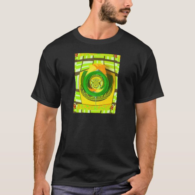 T-shirt Elégance d'or : Beau art rose jaune africain (Devant)