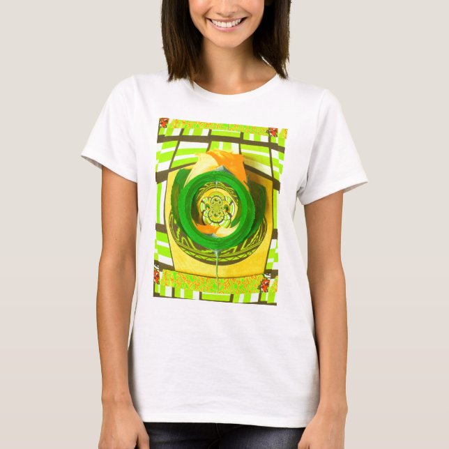 T-shirt Elégance d'or : Beau art rose jaune africain (Devant)