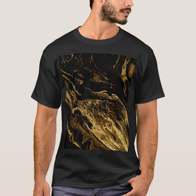 T-shirt Elégance dorée : La Magie splendide de Marbling (Devant)