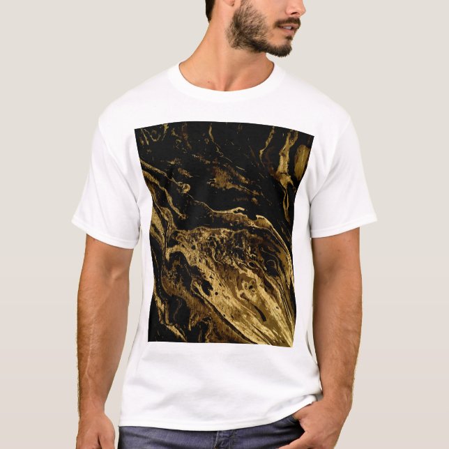 T-shirt Elégance dorée : La Magie splendide de Marbling (Devant)