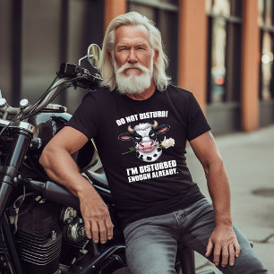 T-shirt Élégance Ethérée : Vache tenant Rose