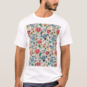 T-shirt Élégance fleurit : Floral Vintage Arrière - plan