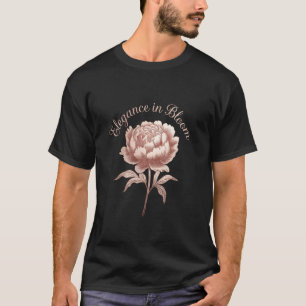 T-shirt Élégance Florale Fleurir en Pivoines Rose-Or Art D