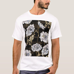 T-shirt Elégance Peony : Flèches d'or baroque