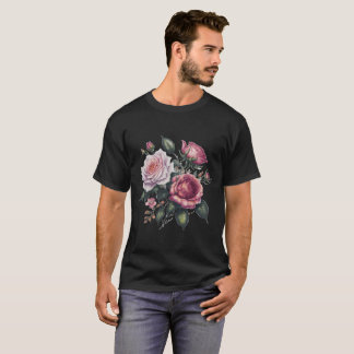 T-shirt Élégance Rose florissante