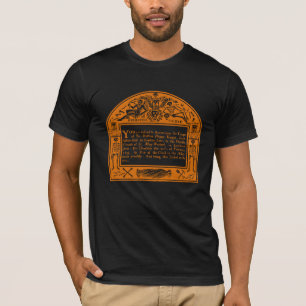 T-shirt Élégant 18e C Anglais Avis funéraire