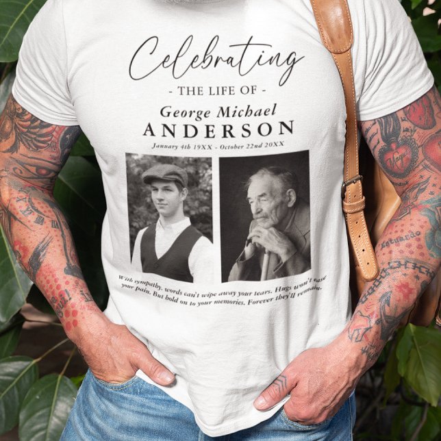 T-shirt Elegant 2 Photo 'Celebrating the Life' Hommage (Créateur téléchargé)