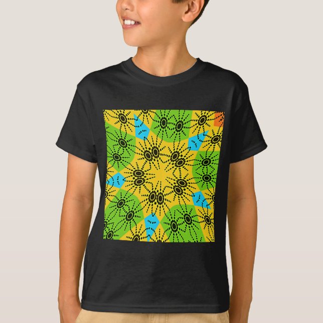 T-shirt Élégant Araignée d'inspiration africaine Motif tra (Devant)