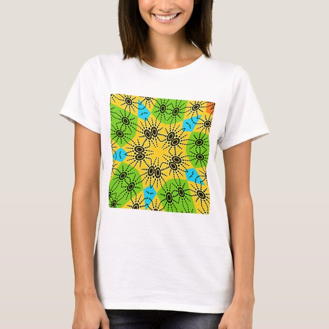 T-shirt Élégant Araignée d'inspiration africaine Motif tra (Devant)