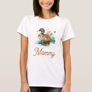 T-shirt Elégant Baby shower de canard de mer vert encadré