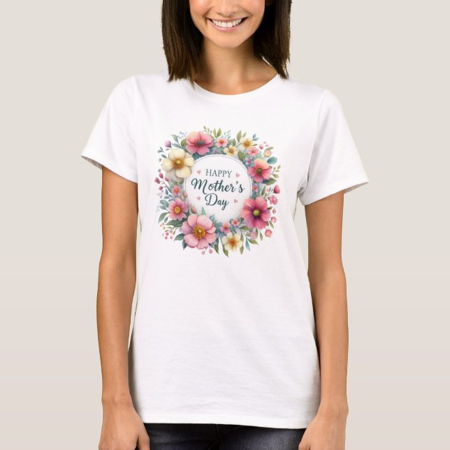 T-shirt Elégant bouquet boho fleuri de printemps Fête des  (Devant)