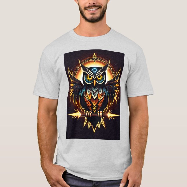 T-Shirt Élégant Chouette - Tee Inspiré Par La Natu (Devant)
