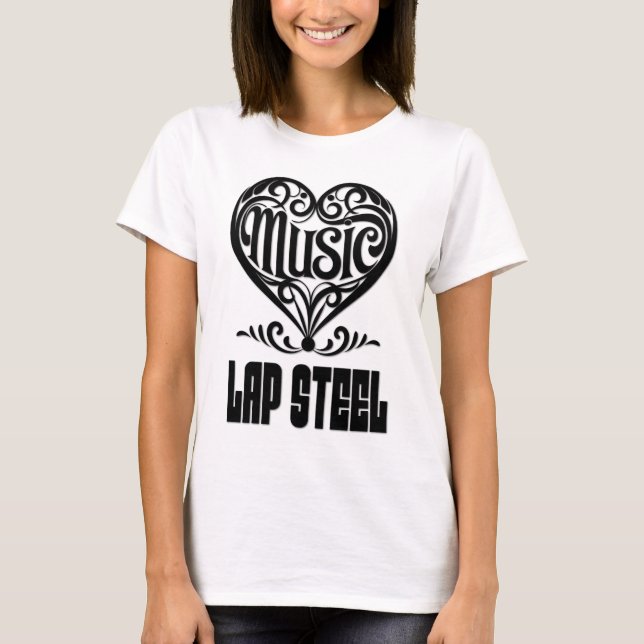 T-shirt Elégant Coeur défilé pour les amateurs de guitare  (Devant)