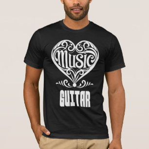 T-shirt Elégant coeur défilé pour les amateurs de guitare